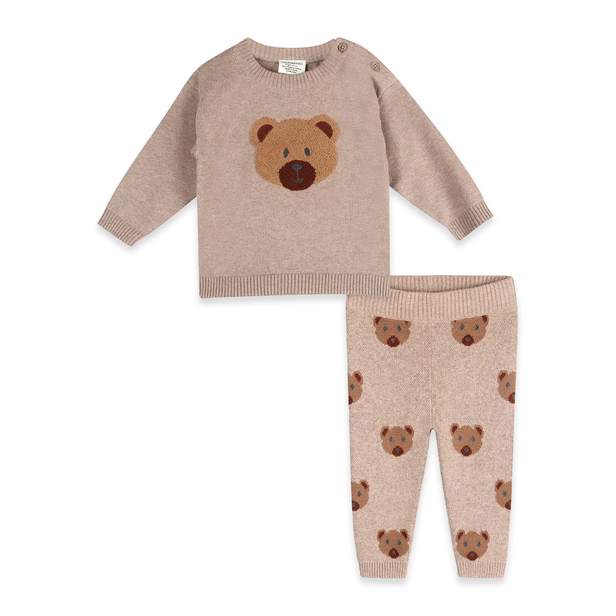 Bear Knit Baby Pullover & Pant Set (Organic Cotton)