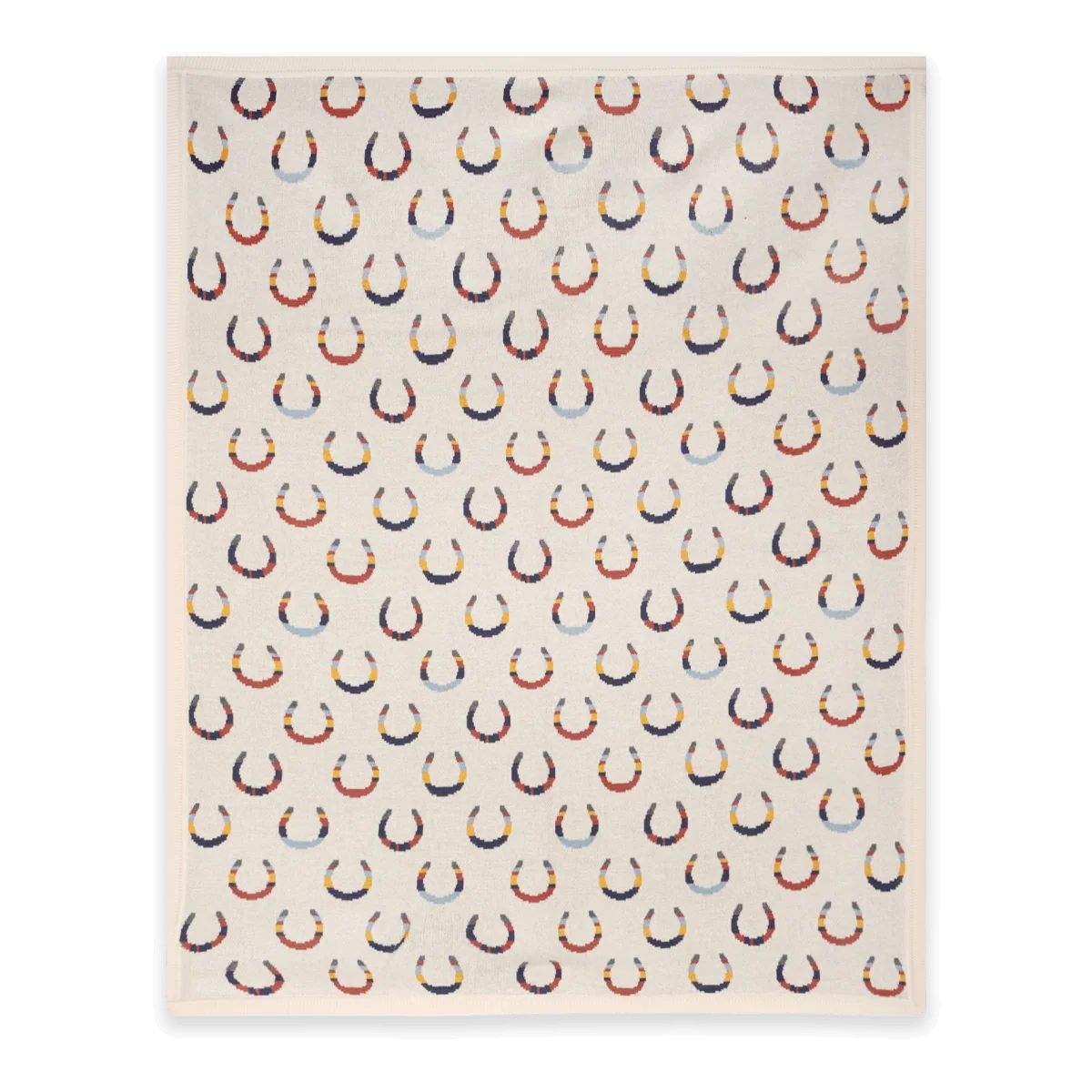 Horseshoe Jacquard Knit Baby Blanket (Organic Cotton)