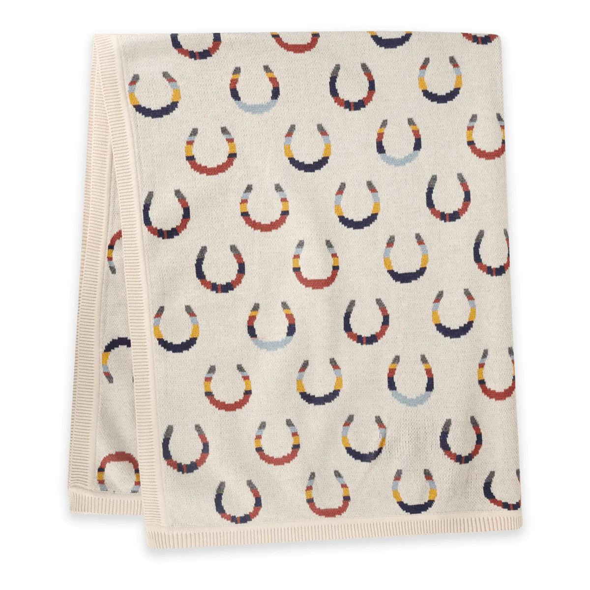 Horseshoe Jacquard Knit Baby Blanket (Organic Cotton)