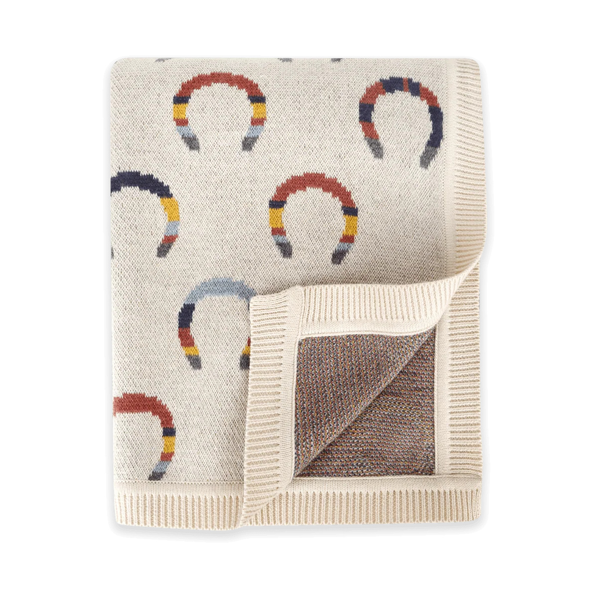 Horseshoe Jacquard Knit Baby Blanket (Organic Cotton)