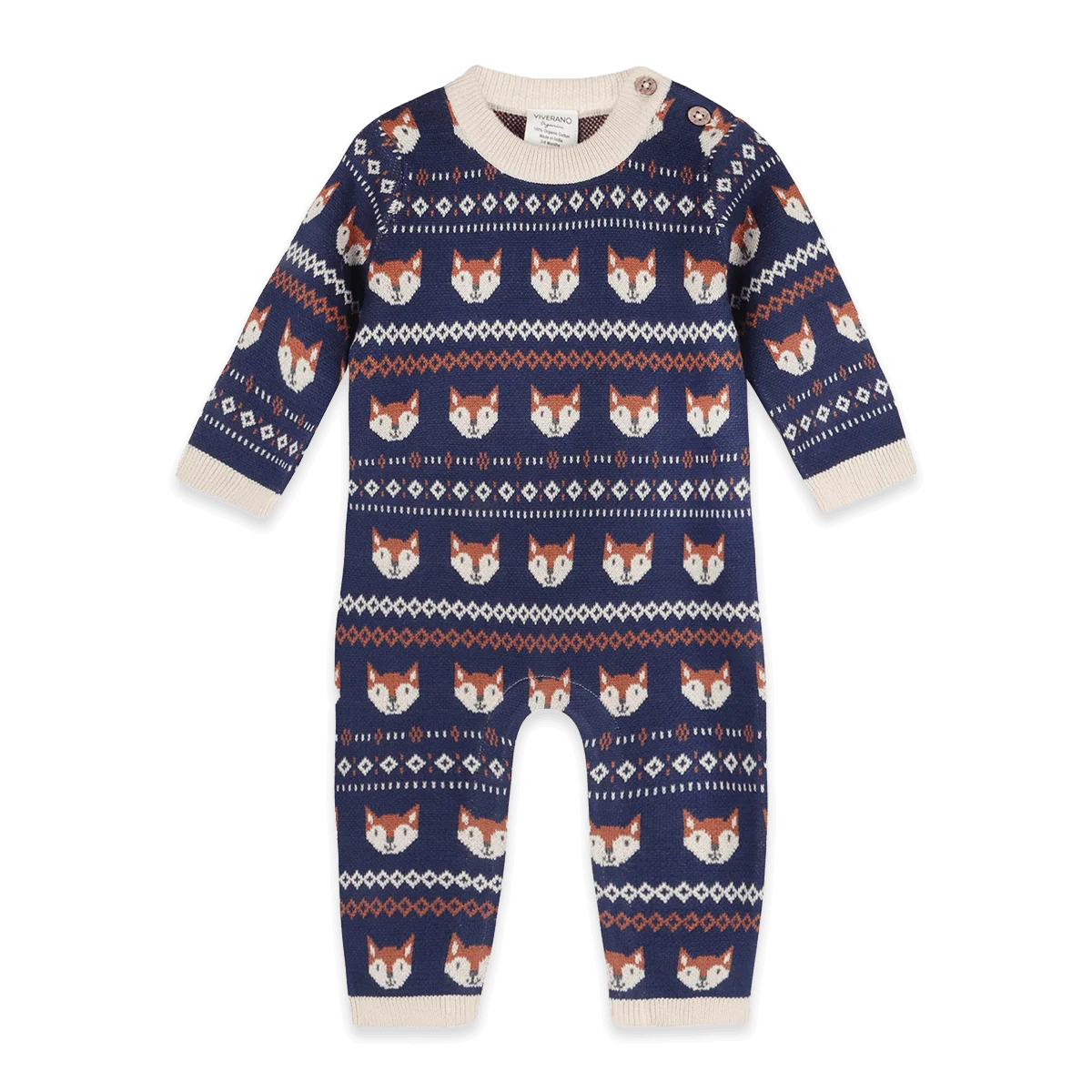 Fox Baby Knit Jumpsuit (Organic Cotton)