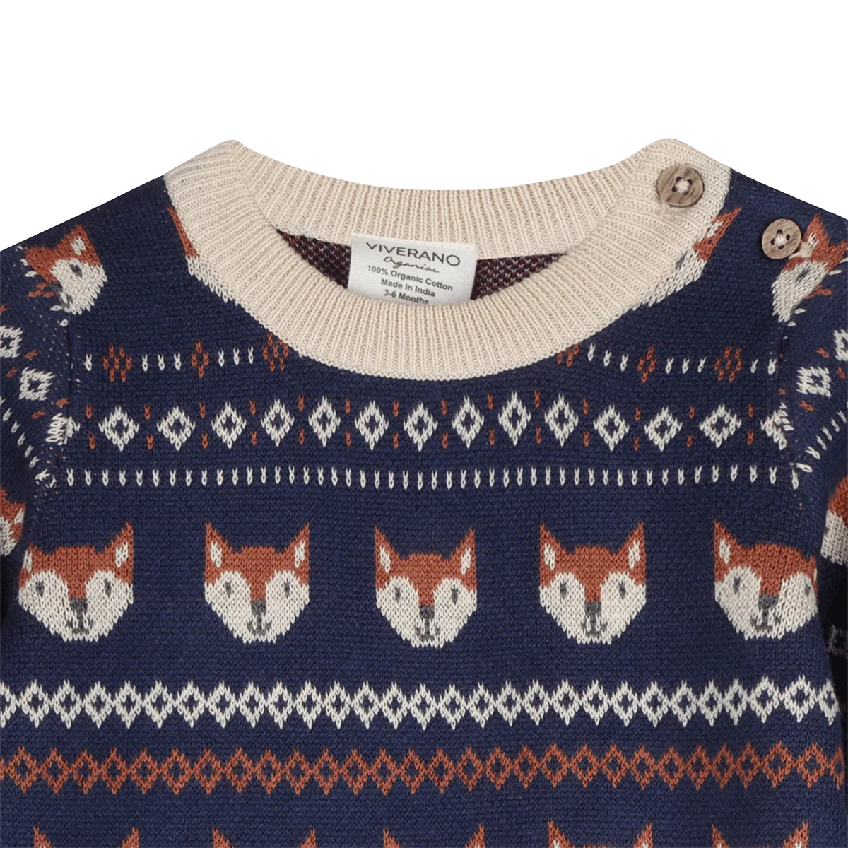 Fox Baby Knit Jumpsuit (Organic Cotton)