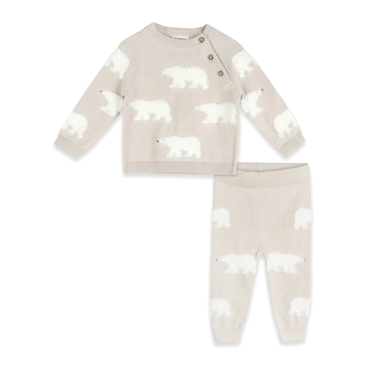 Polar Bear Baby Sweater Pullover & Pant Set (Organic Cotton)