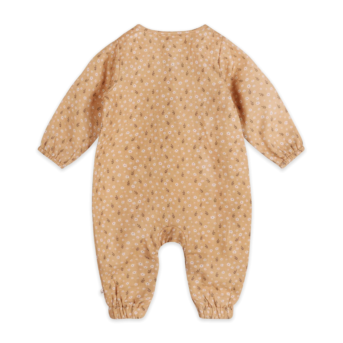 Floral Button Front Baby Jumpsuit (Organic Muslin)