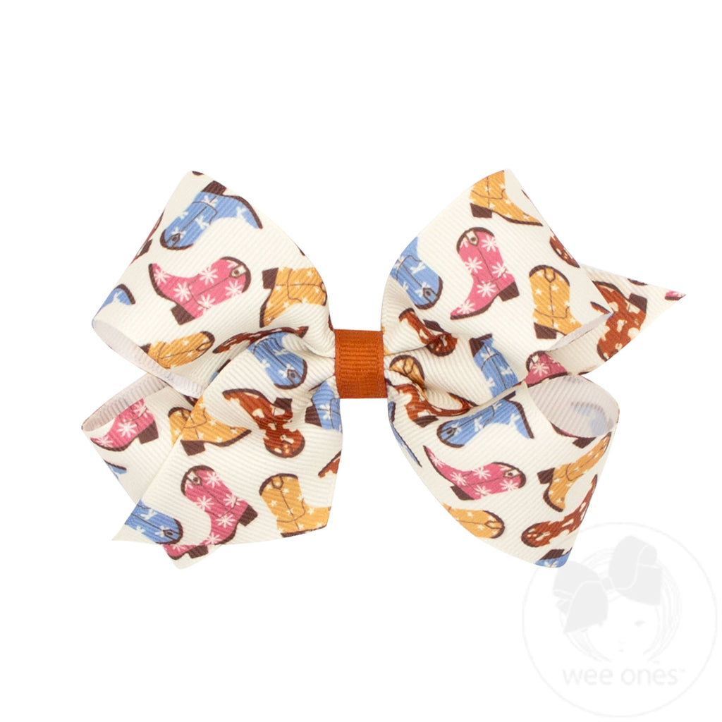 Medium Western Print Hair Bow