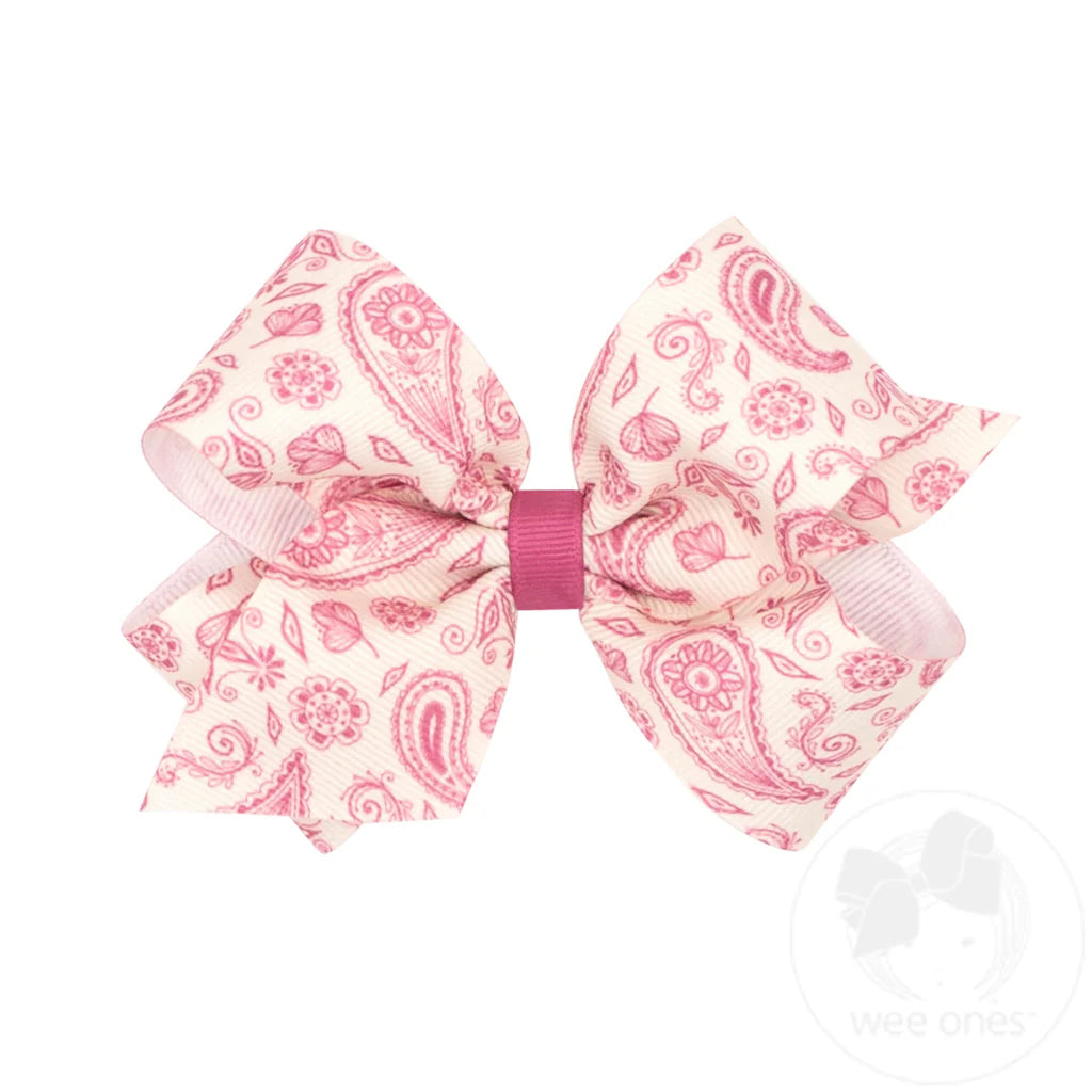 Medium Western Print Hair Bow