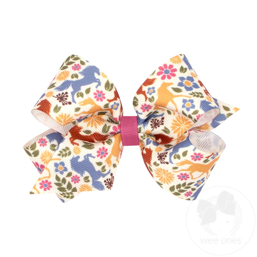 Medium Western Print Hair Bow
