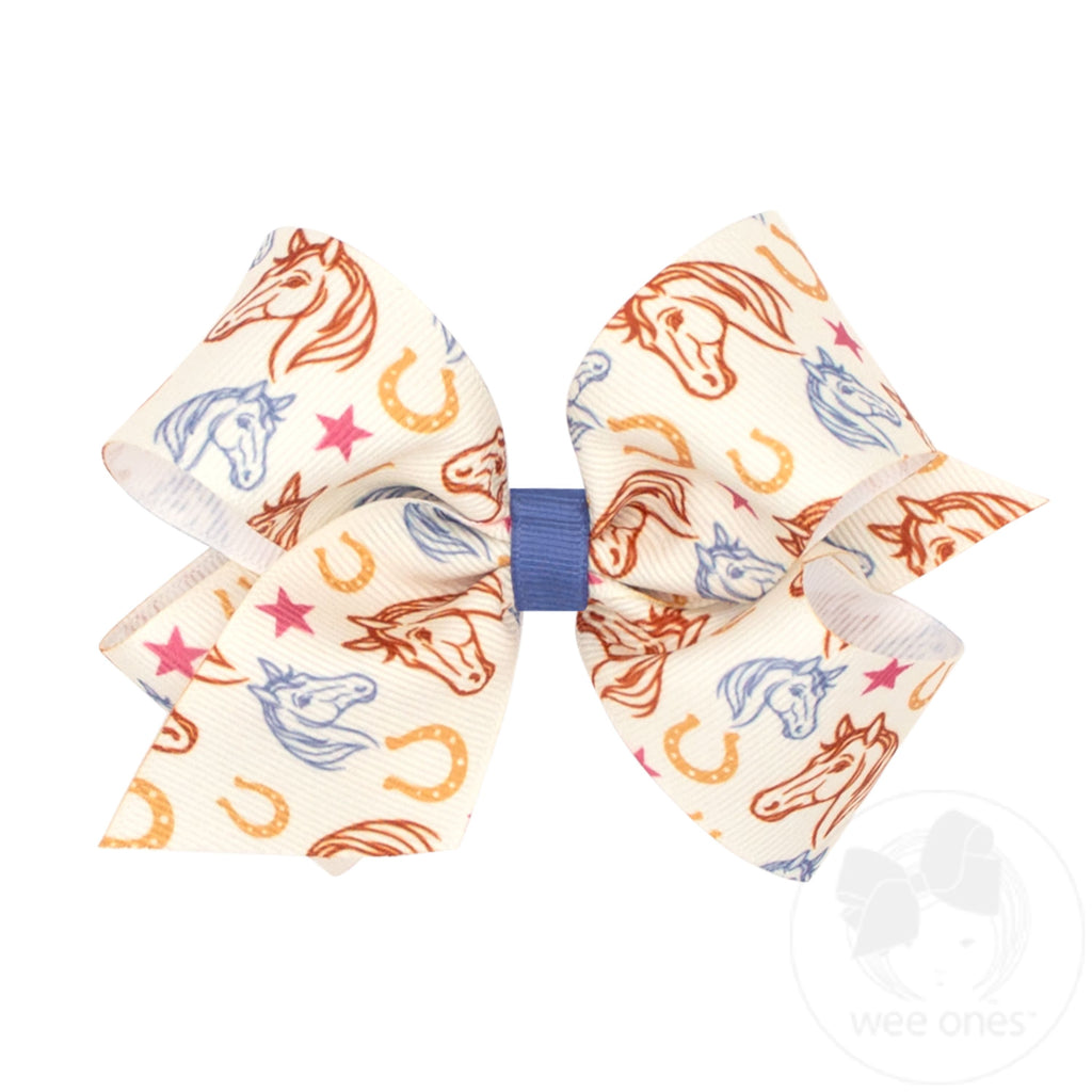 Medium Western Print Hair Bow