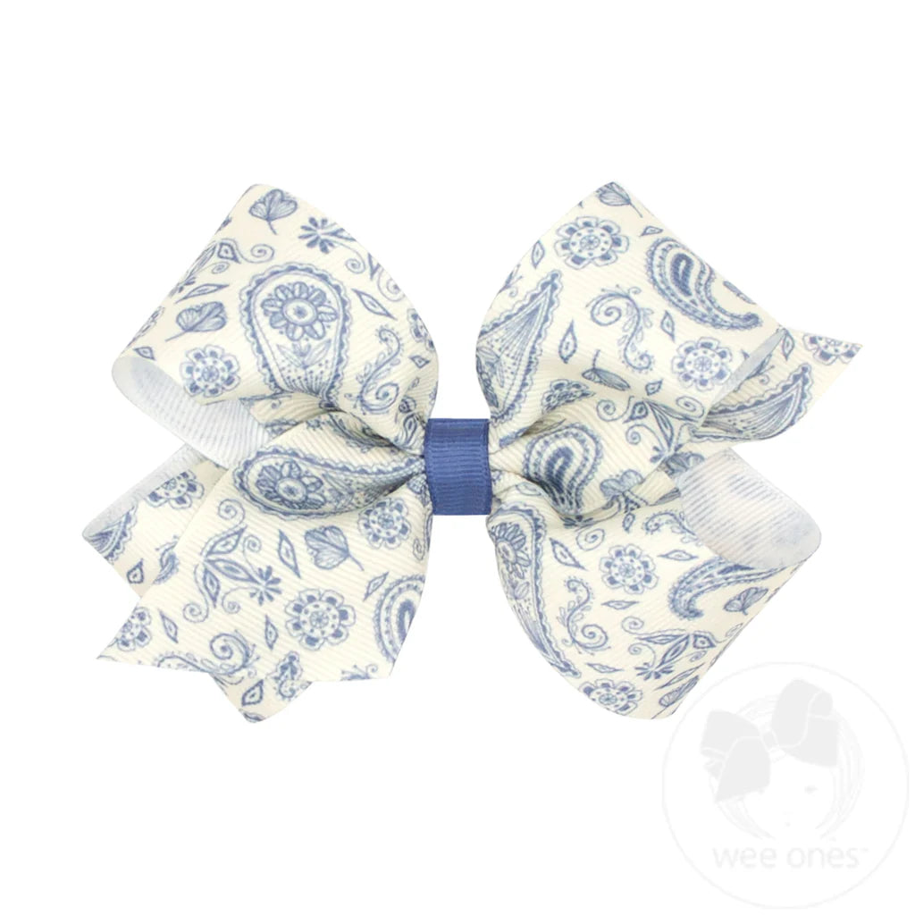 Medium Western Print Hair Bow
