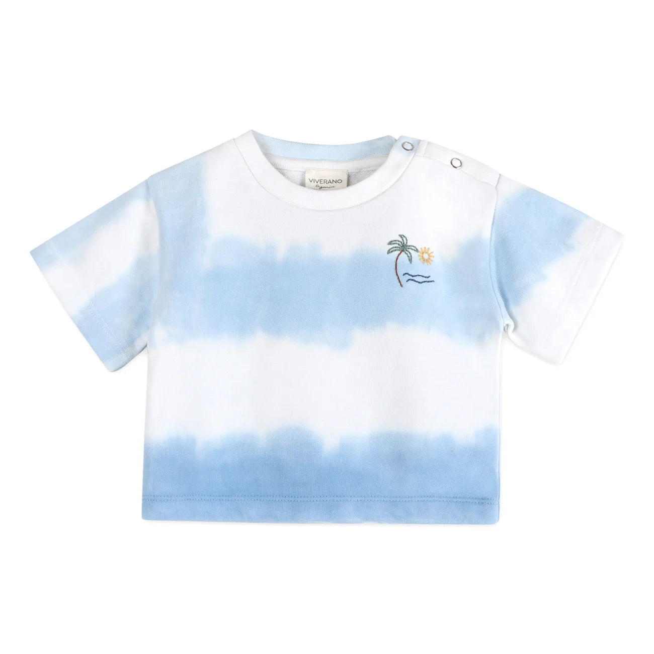 Blue Tie Dye Cozy Baby Tee + Shorts Set (Organic Jersey)