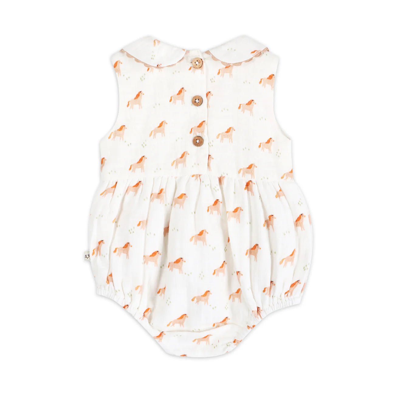 Horse Baby Bubble Romper + Headband (Organic Muslin)