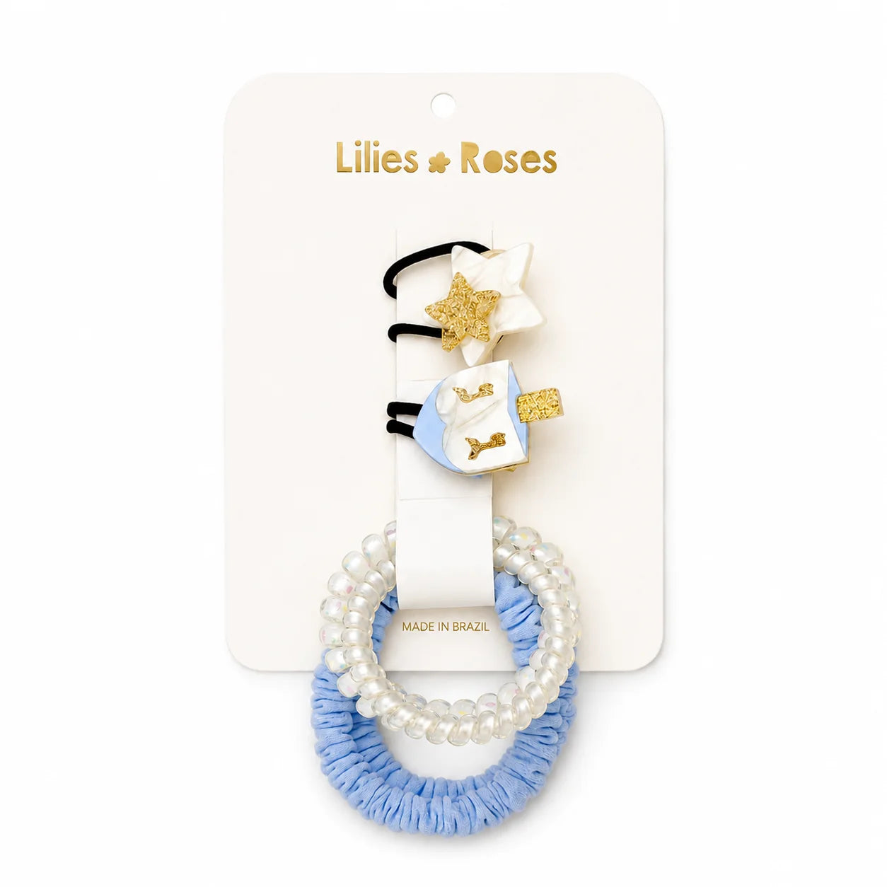Dreidel Star Hair Ties Set