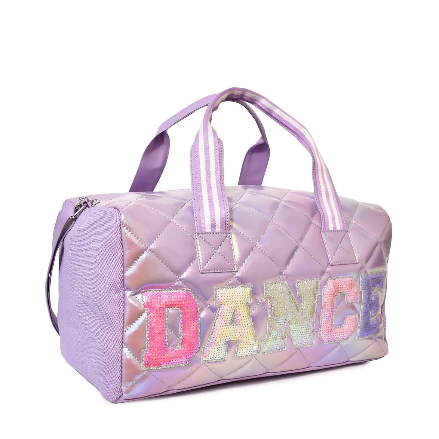 'dance' Sequins Metallic Quilted Duffle Bag