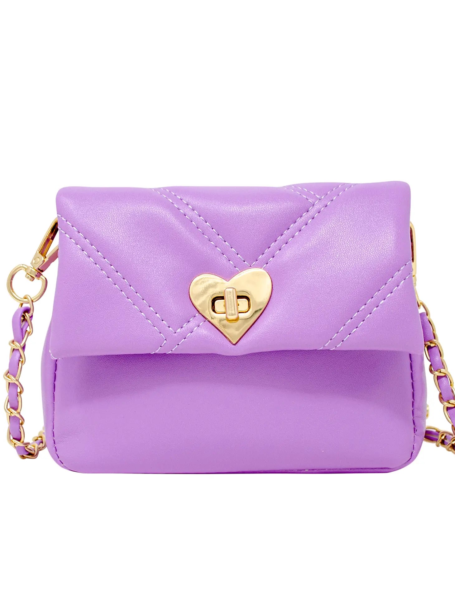 Quilted Soft Heart Lock Purse