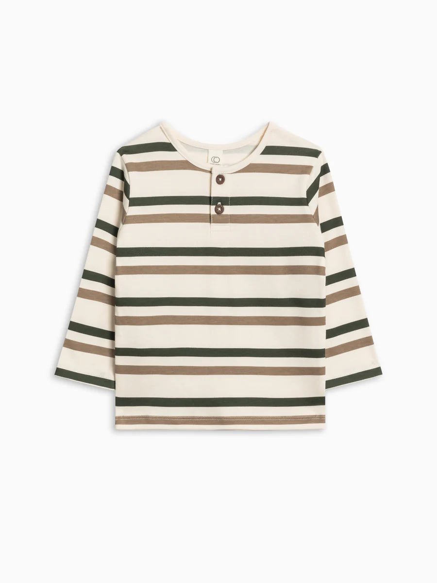 Pine Stripe Long Sleeve Henley