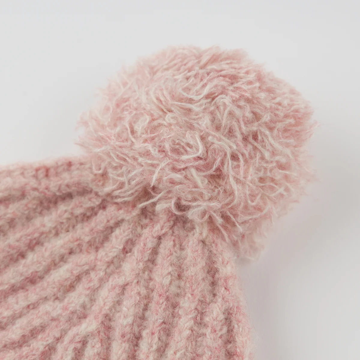 Knitted Pom Hat in Blush