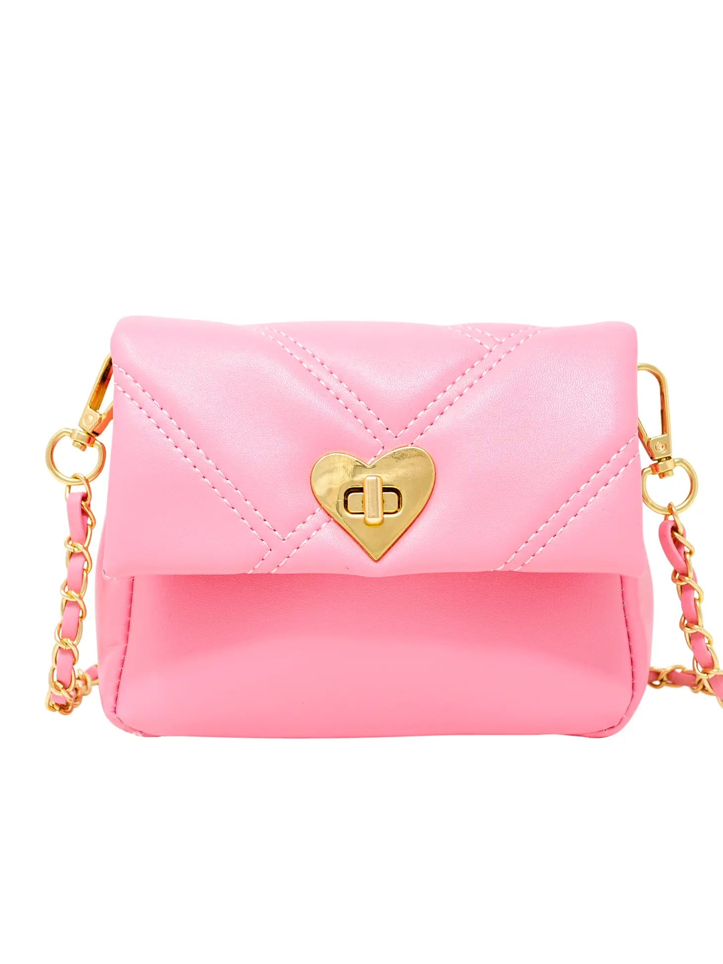 Quilted Soft Heart Lock Purse