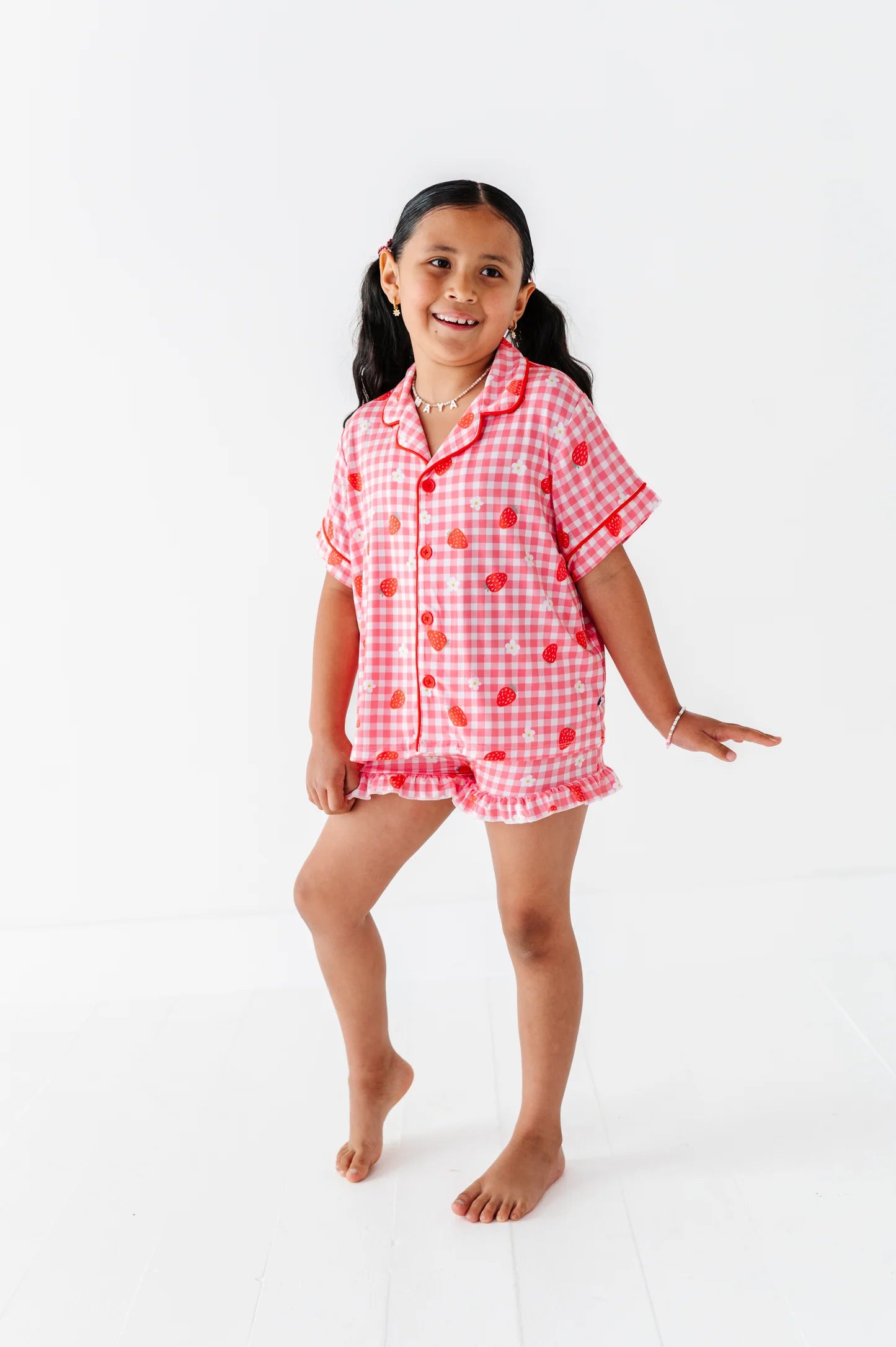 Strawberries & Dreams Button-Down Short Set Pajamas