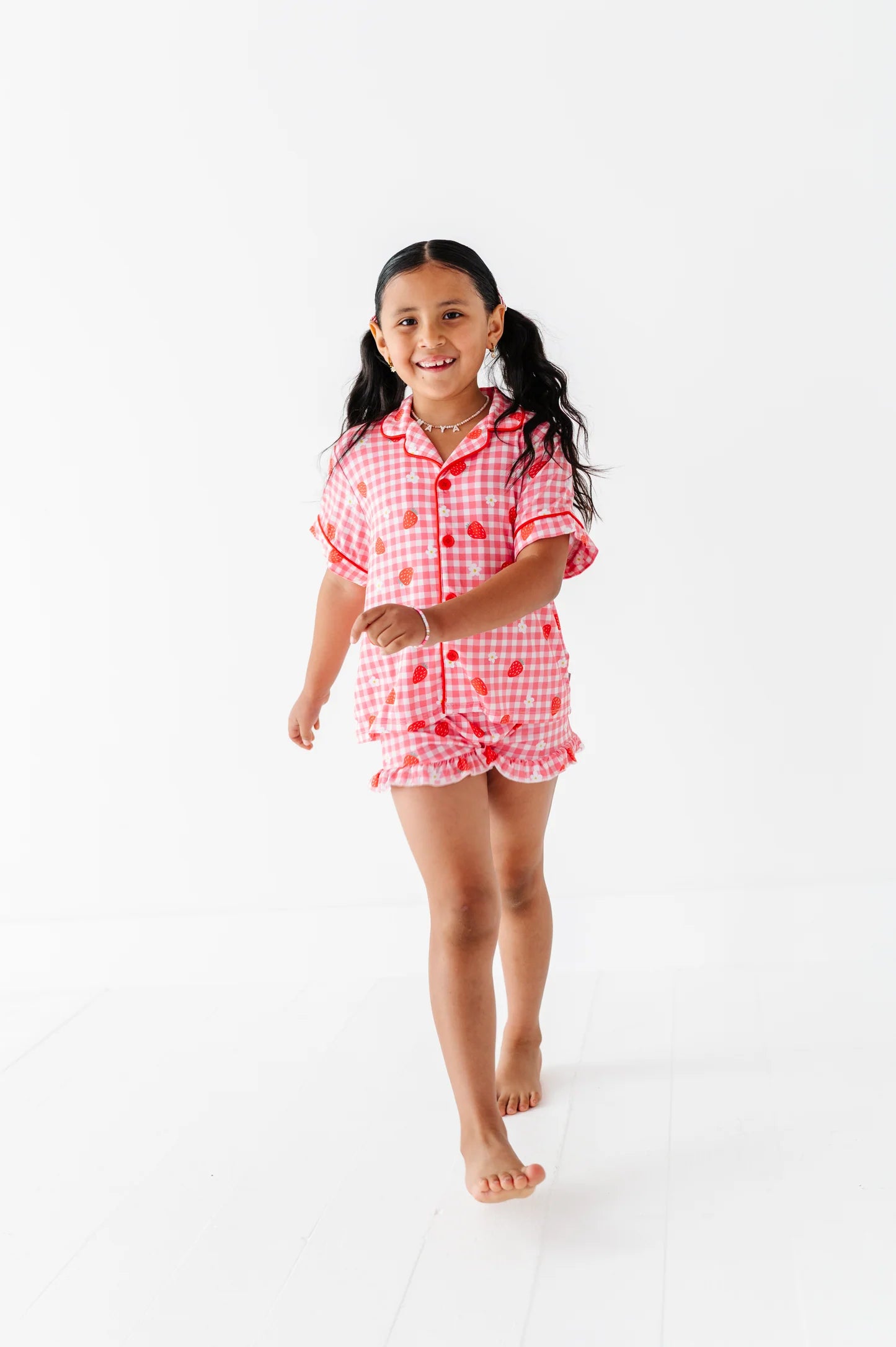 Strawberries & Dreams Button-Down Short Set Pajamas