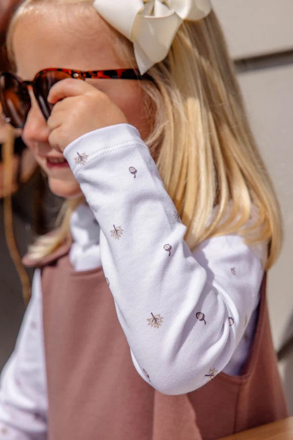 Tatum's Turtleneck Onesie in Lovely Little Leaves
