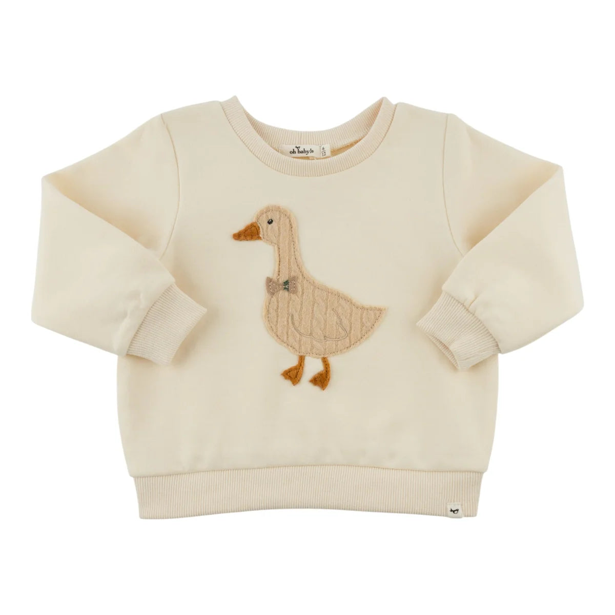 Goose Mini Tartan Bow Brooklyn Boxy Sweatshirt | Sugar Cookie
