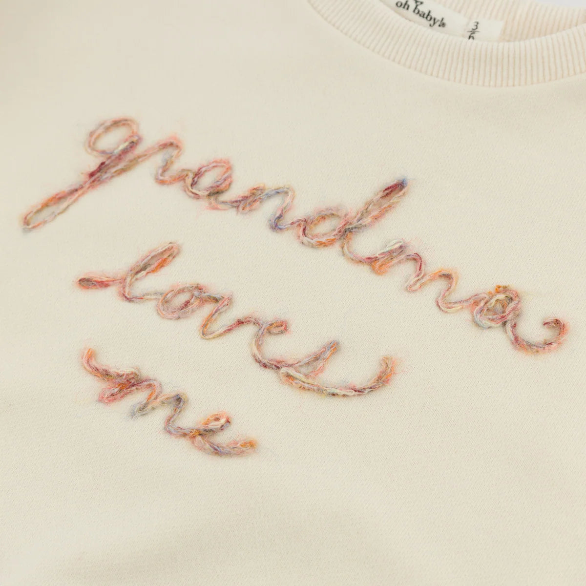 'Grandma Loves Me' Ruffle Slouch Sweatshirt