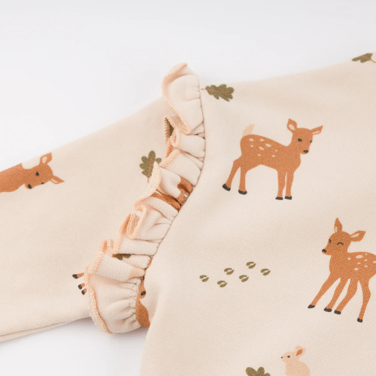 Millie Slouch Sweatshirt Deer Print in Pale Pink