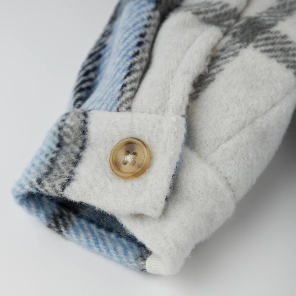 Plaid Sherpa Shacket | Dusty Blue