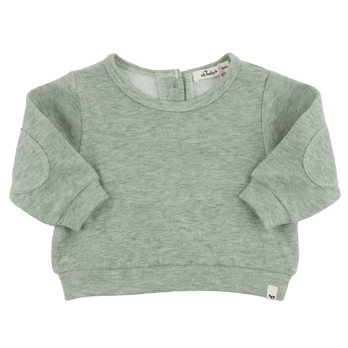 Honeycomb Elbow Patch Boxy Sweatshirt in Spruce