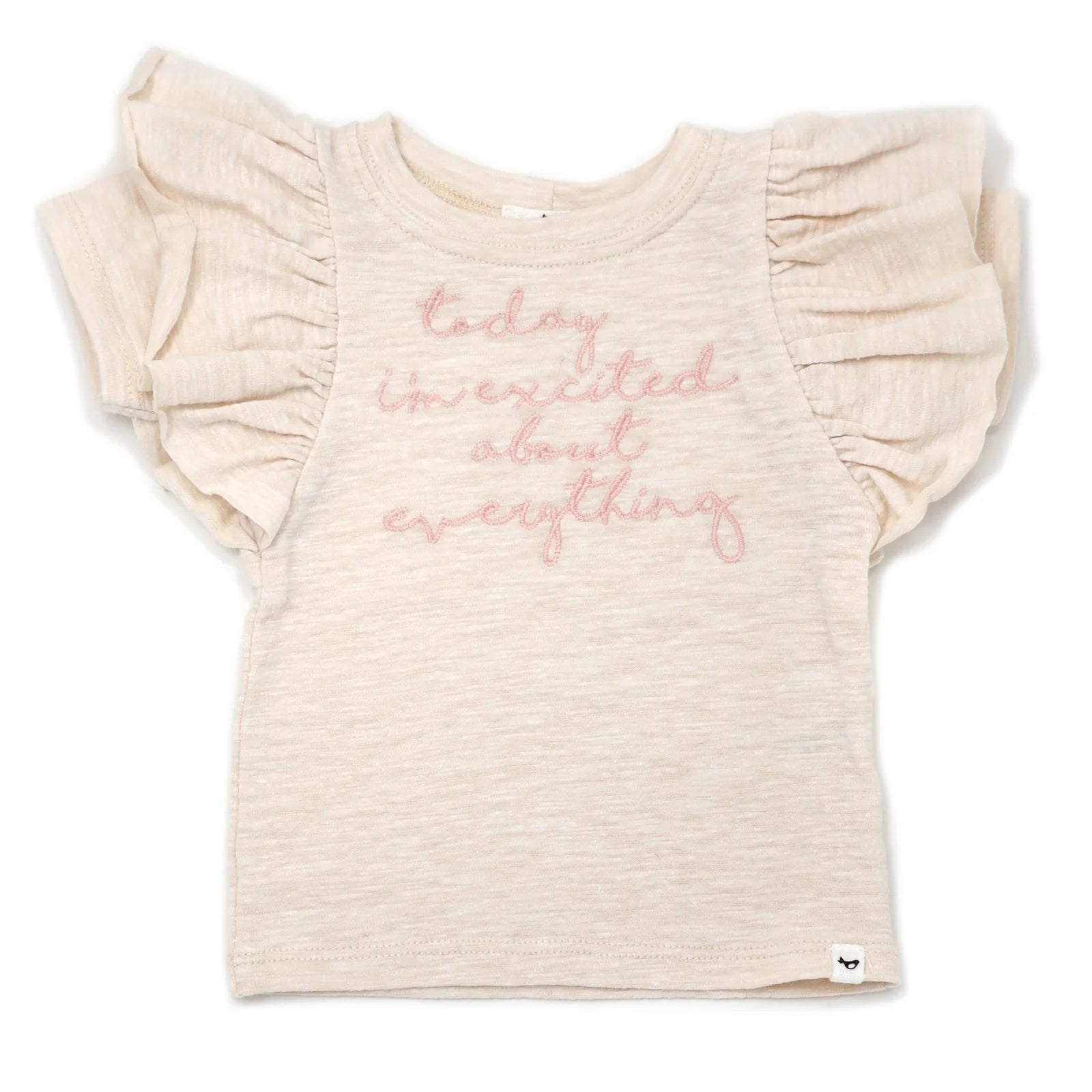 "Today I'm Excited..." Embroidery Butterfly Tee