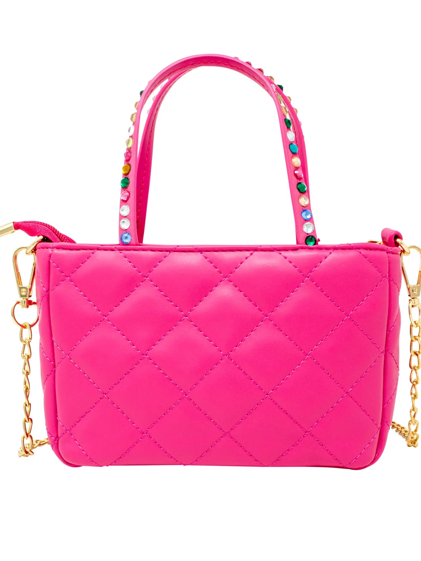 Quilted Rhinestone Tote Bag