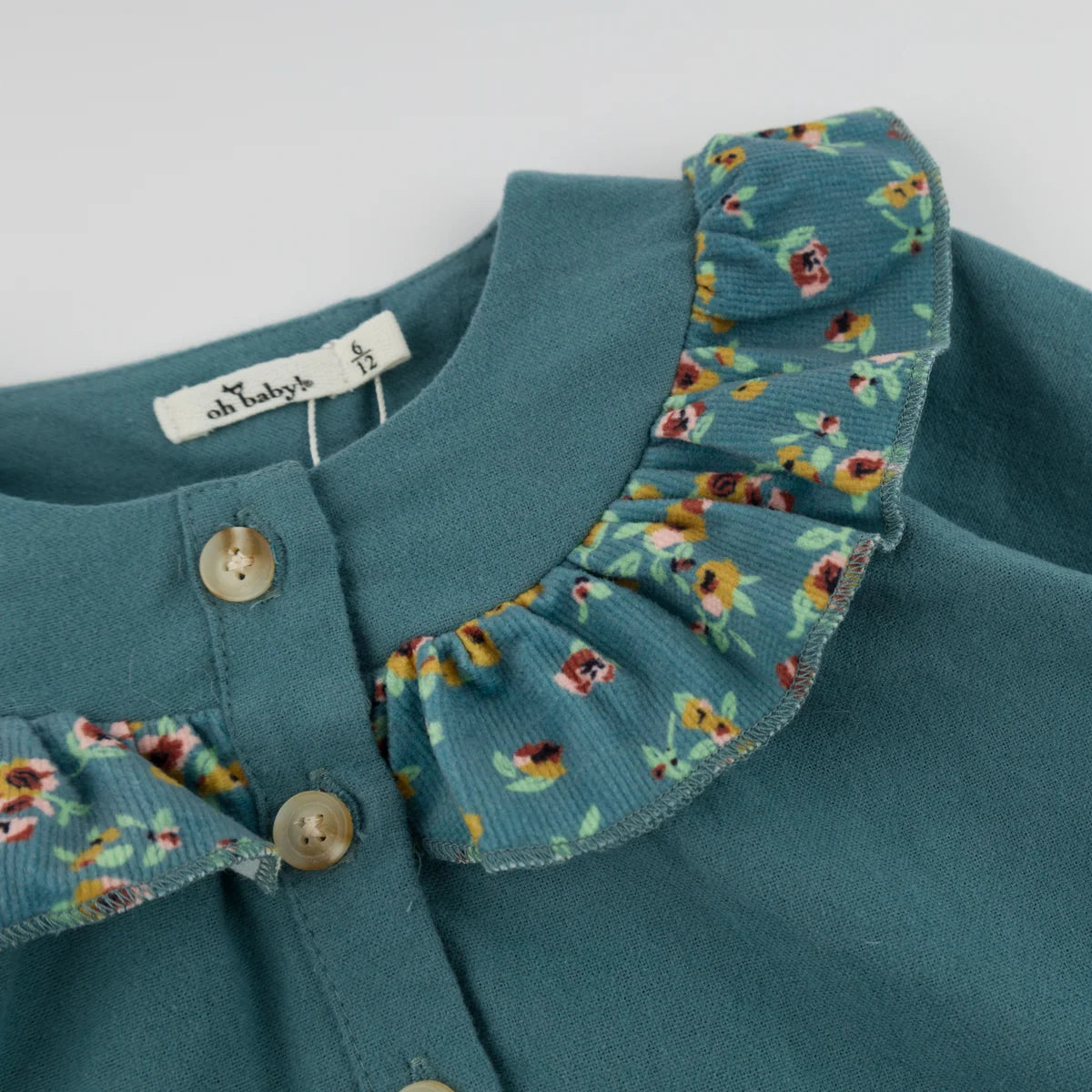 Holly Blouse in Harvest Bloom Ruffle | Teal