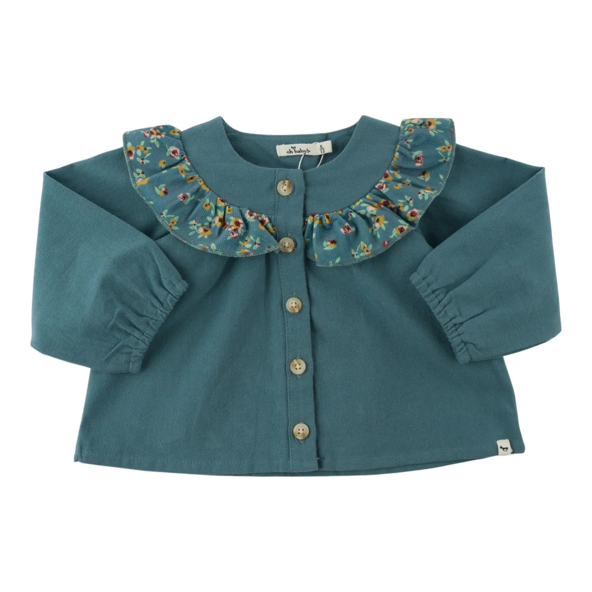 Holly Blouse in Harvest Bloom Ruffle | Teal