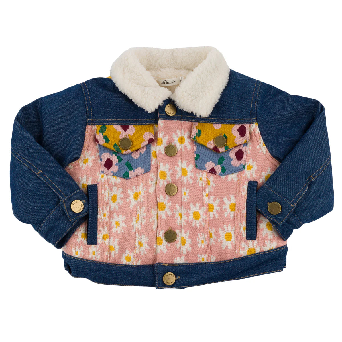 Quilted Heart Denim Jacket with Cream Snowdrift Lining