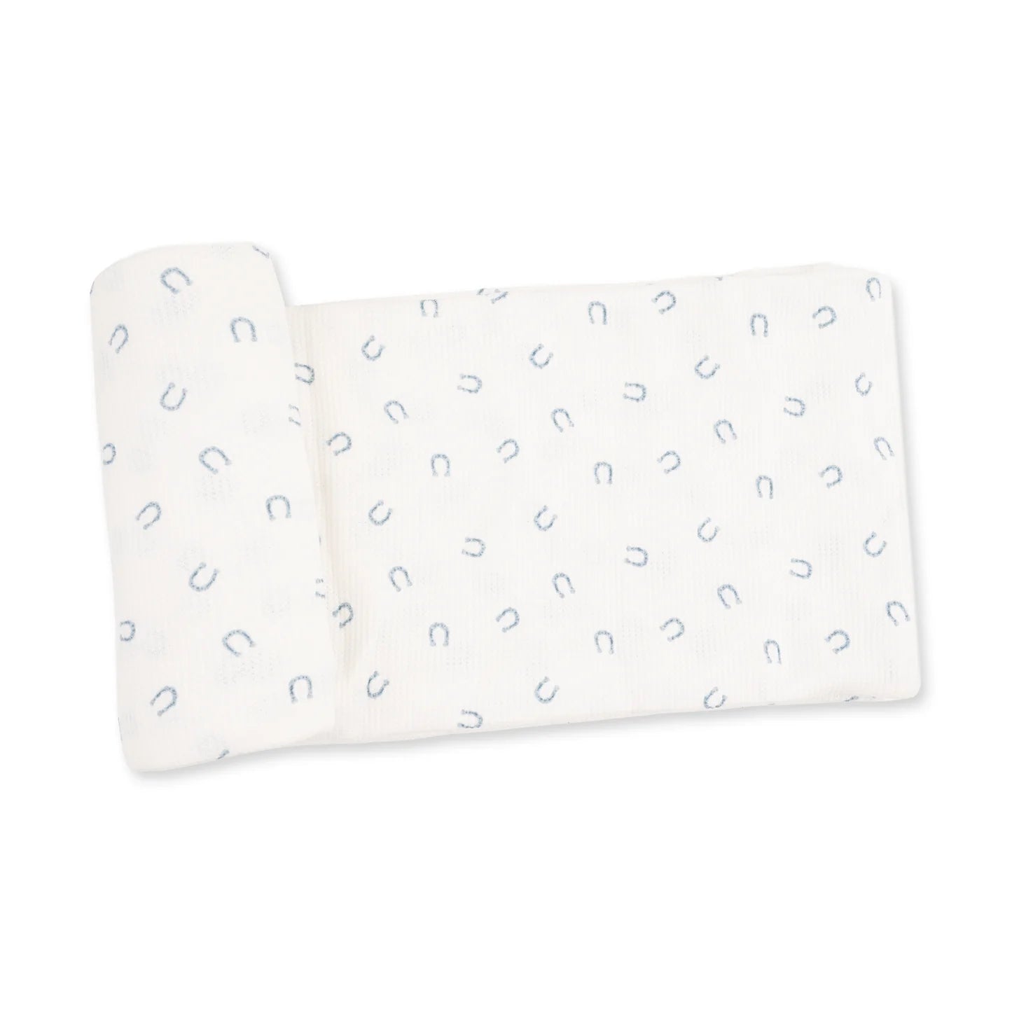 Little Blue Horseshoes Swaddle Blanket