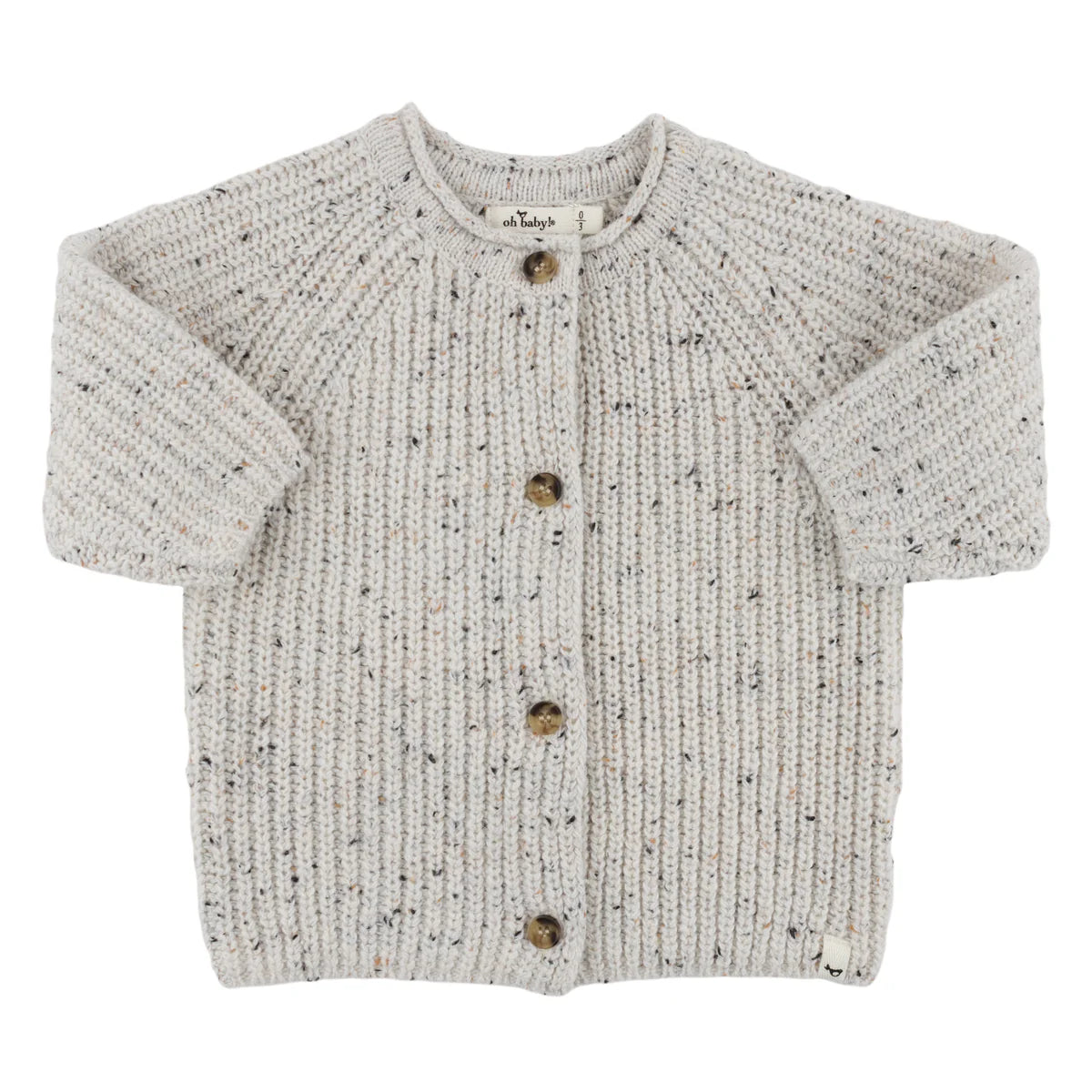 Speckle Knit Roll Neck Cardigan