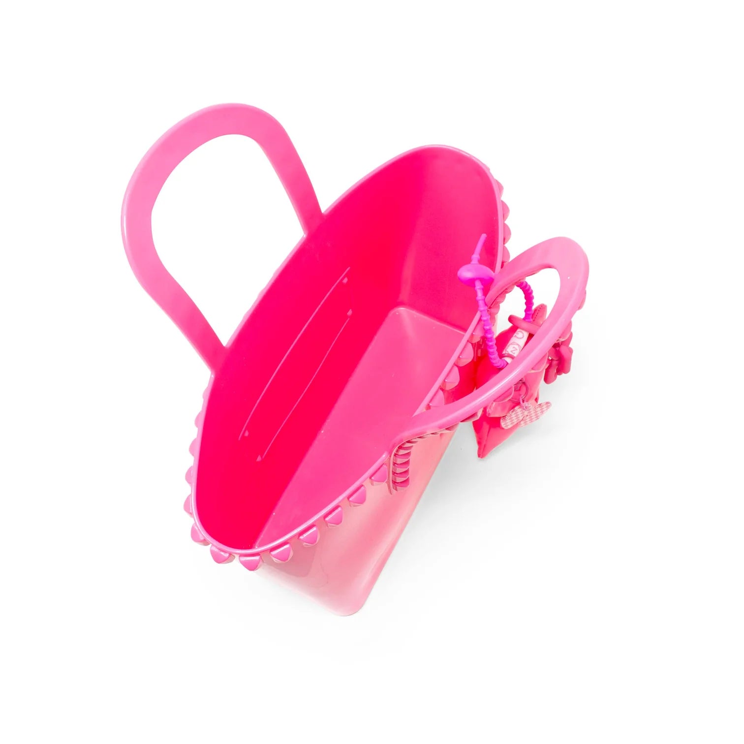 Tiny Jelly Stud Tote w/ Puffy Bow Charm
