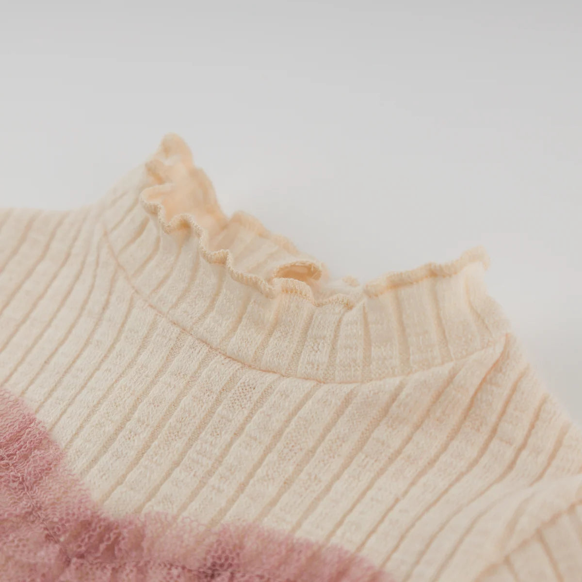 Mock Neck Onesie with Ruffle Heart