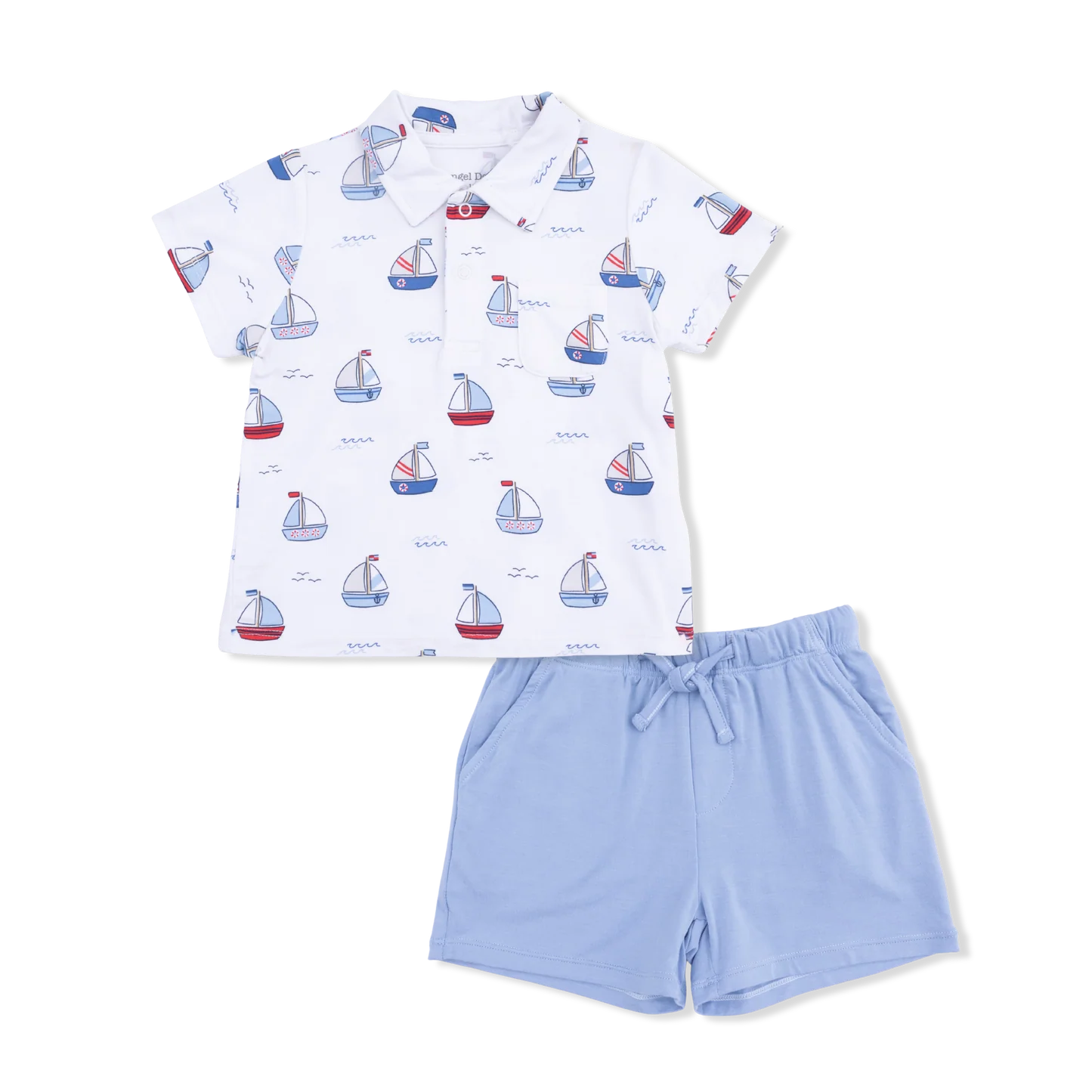 Bubbly Sailboats Polo with Casual Short