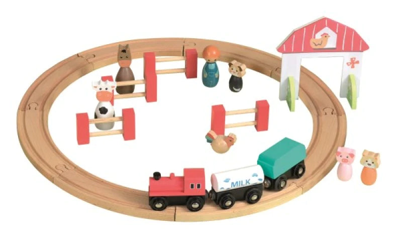 Wood Farm Train Set