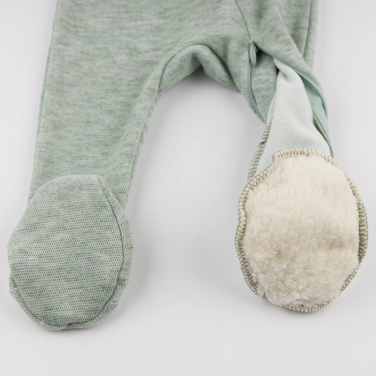 Honeycomb Zipper Footie with Pocket in Spruce