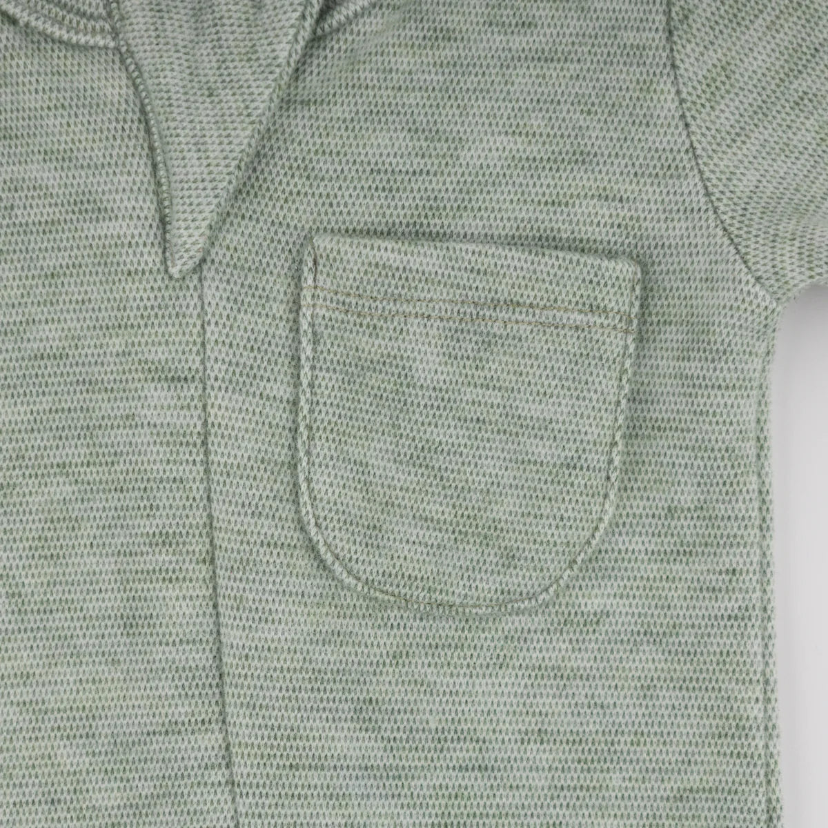 Honeycomb Zipper Footie with Pocket in Spruce