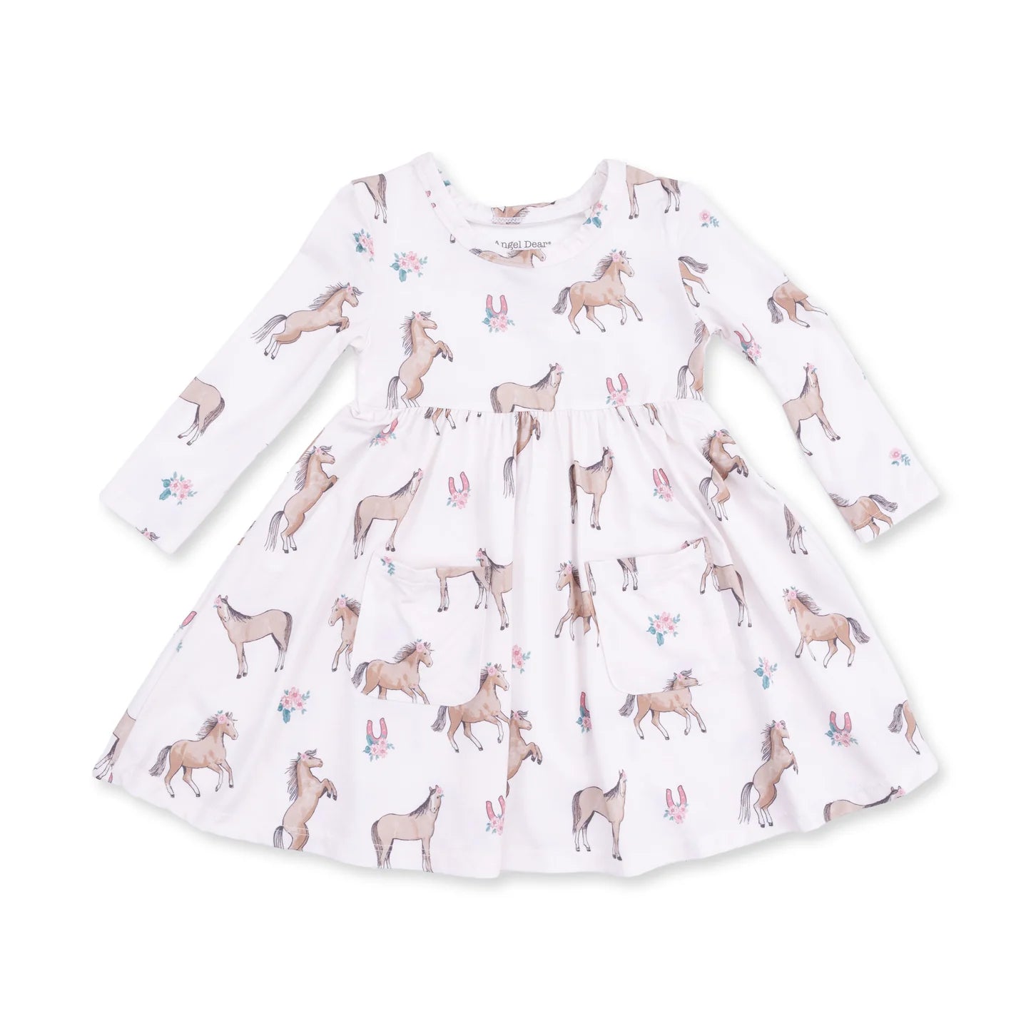 I Love Horses Twirly Long Sleeve Dress