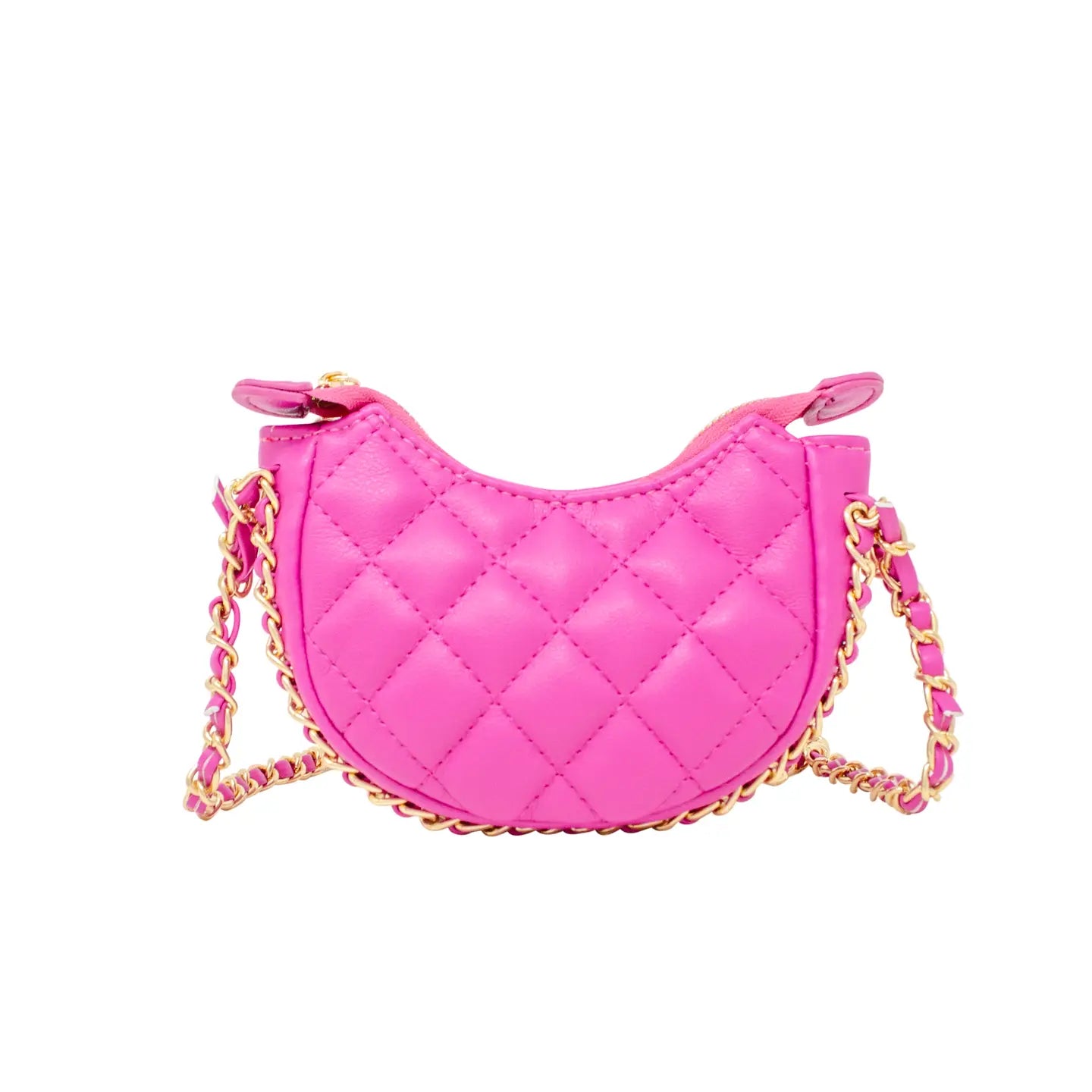 Girls Tiny Quilted Chain Wrapped Hobo Bag