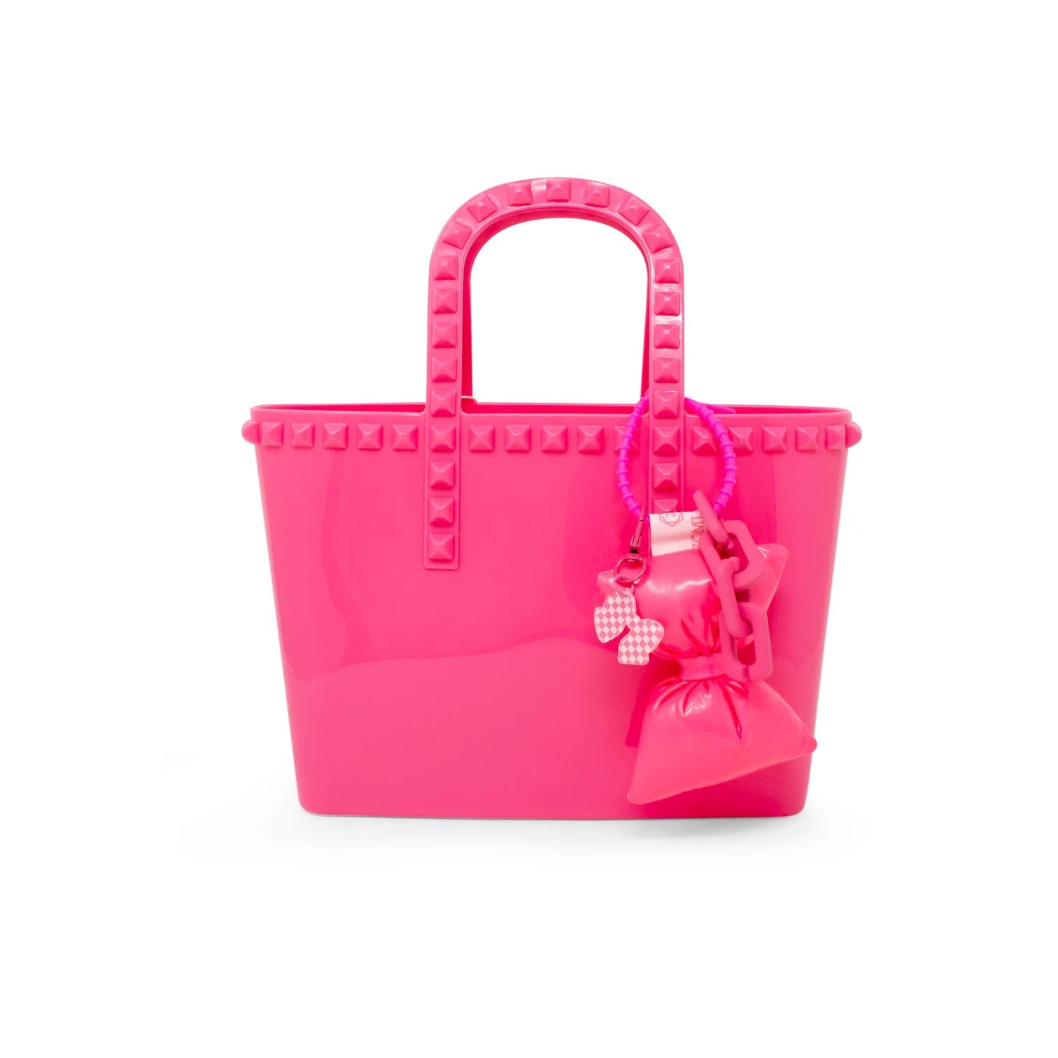 Tiny Jelly Stud Tote w/ Puffy Bow Charm