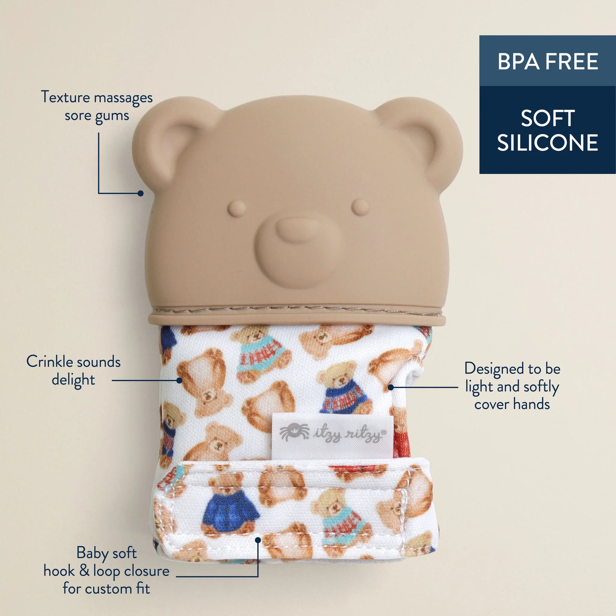 Classic Bear Itzy Mitt® Teething Mittens