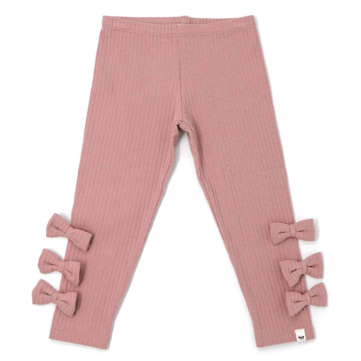 Bow Leggings Wide Rib in Blush