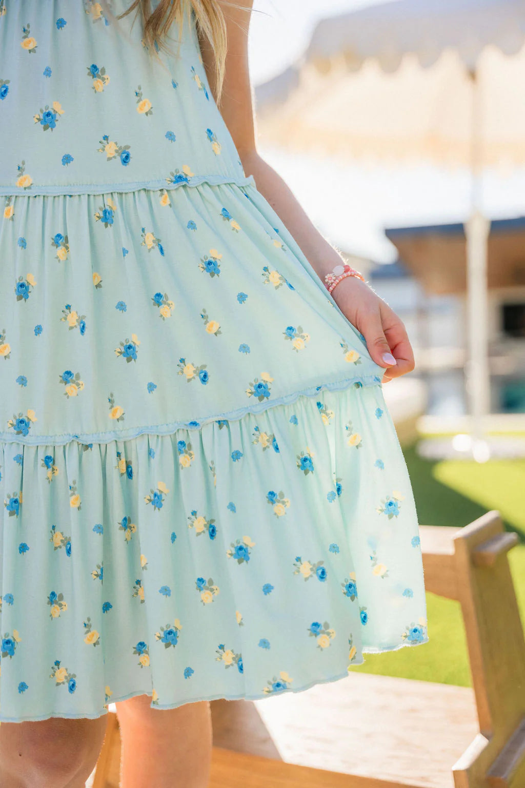 Floral and Gingham Tier Twirl Dress