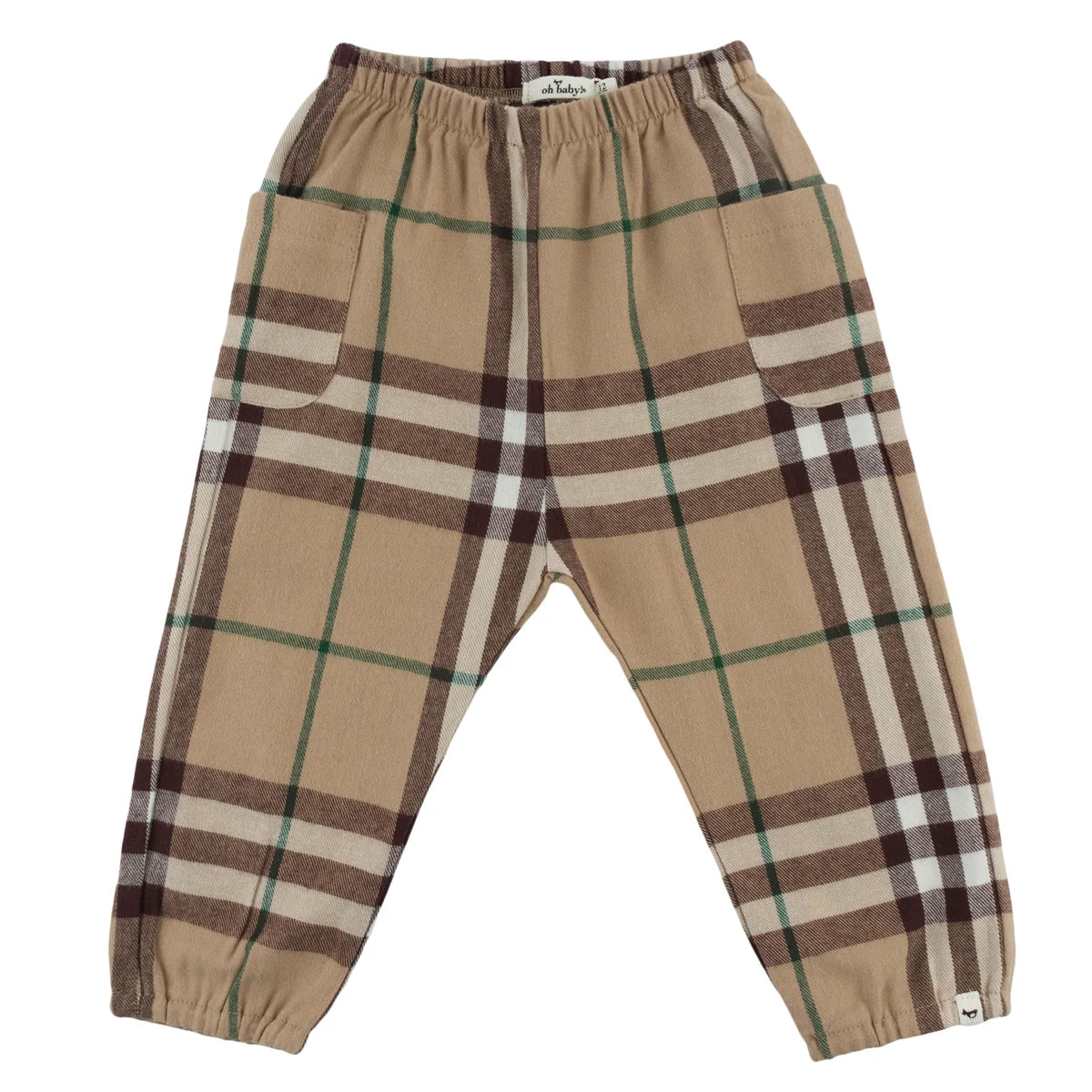 Mini Tartan Side Pocket Pant | Camel/Forest
