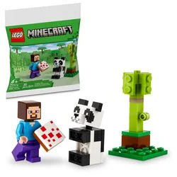 Minecraft Steve and Baby Panda Lego Bag